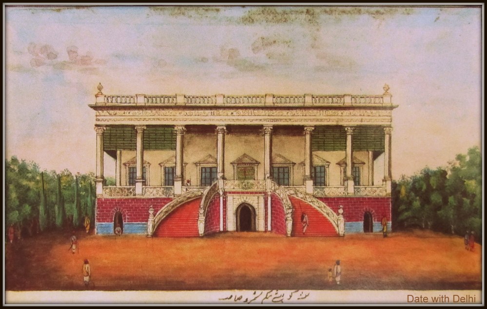 Begum Samru's majestic palace in Chandni Chowk, when gifted to her by Emperor Akbar Shah