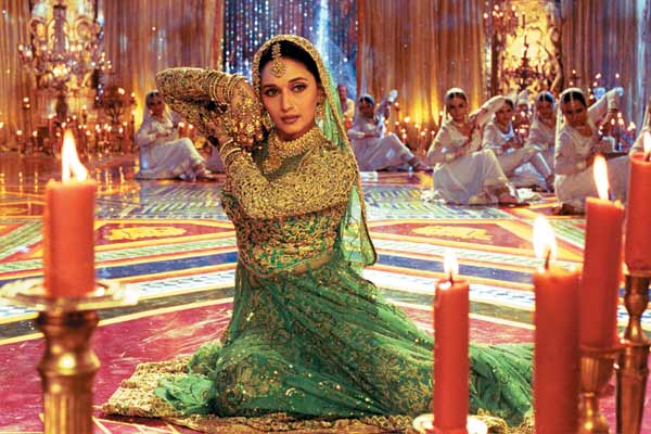 Madhuri Dixit playing the role of a tawaif in the movie Devdas